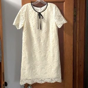 Ivory lace dress black trim bridal shower wedding Moira Rose Schitts Creek Vibe